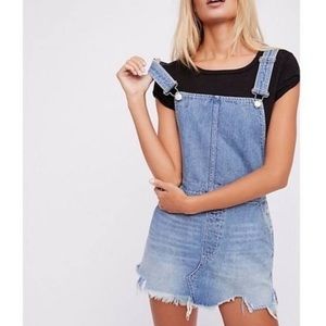 Free People Overall Jean Mini Dress